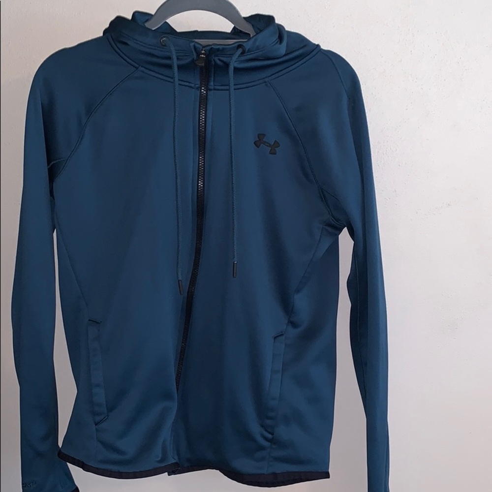 Teal zip up under armour